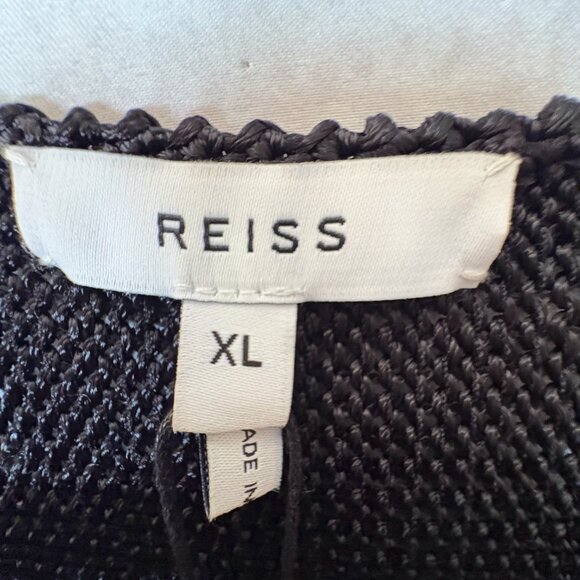 REISS Madeline Colorblock Sweater Metallic Spliced Pattern Jumper Blouse Sz XL - Picture 8 of 12